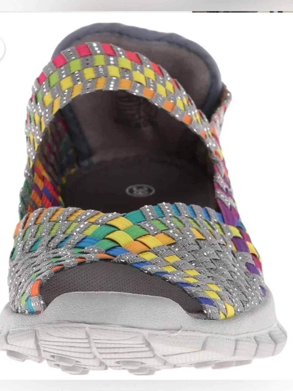 Bernie Mev Multicolor Hand Woven Peep-Toe Elastic Wedge Sport Sandal Size 39(8)
